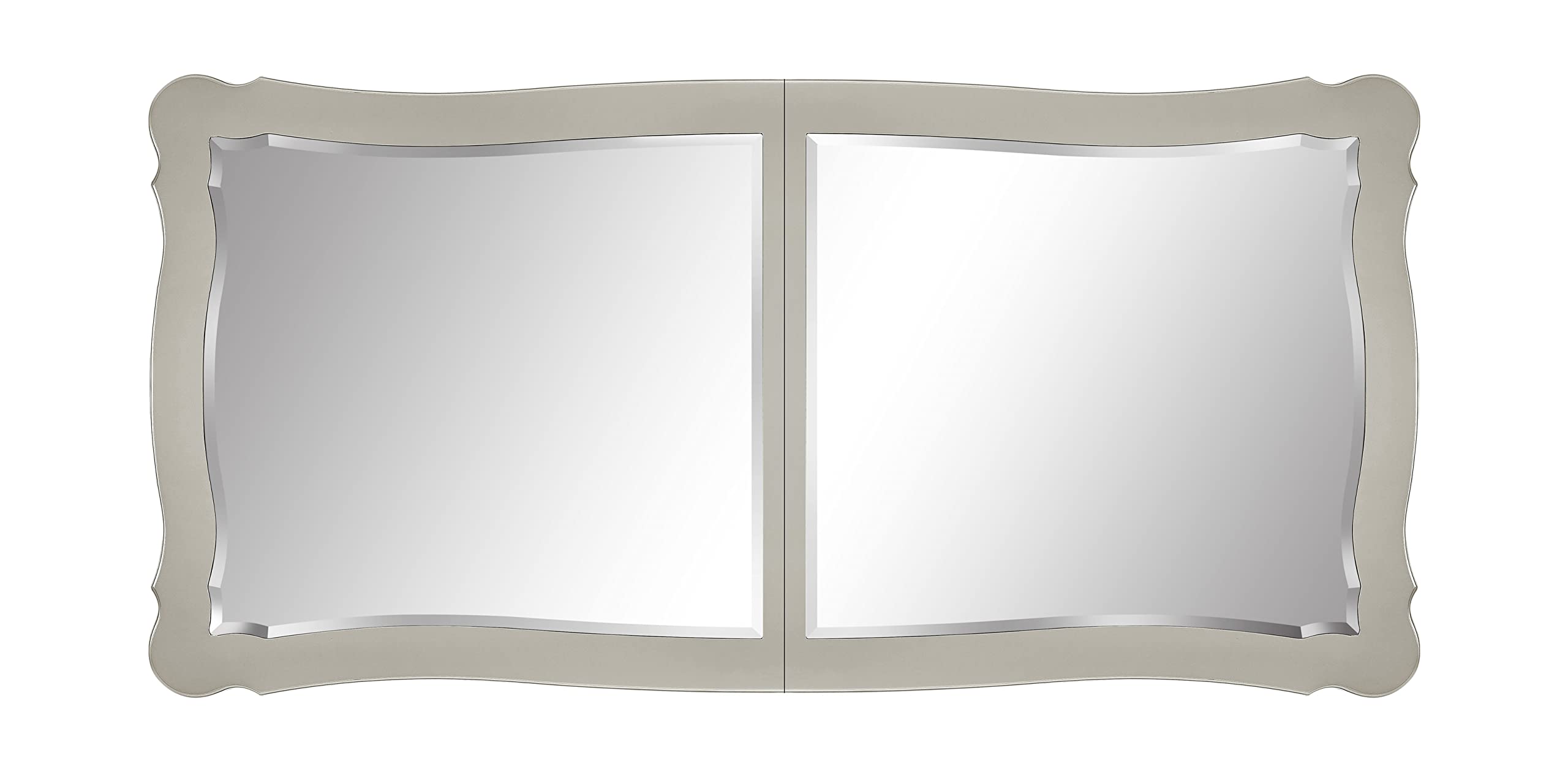 Acme Bently Mirror Top and Wooden Frame Dining Table in Beige