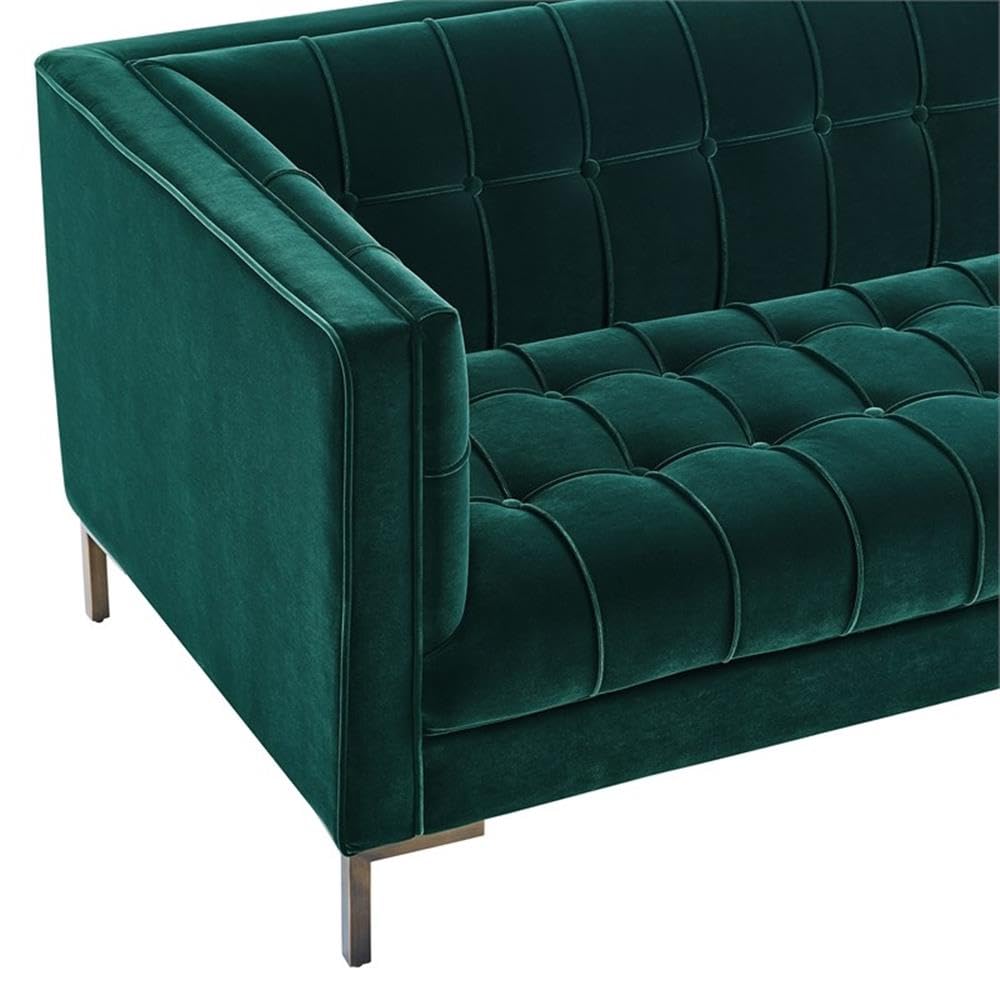 Isaac Green Velvet Luxe Sofa - Thumbnail 3