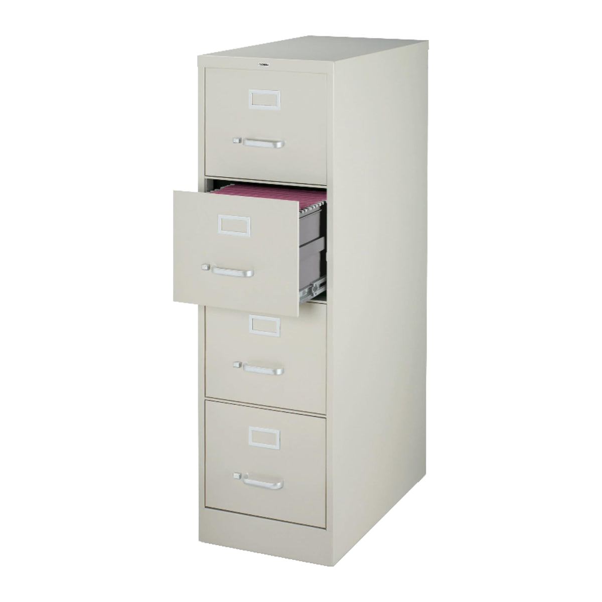 Lorell 4-Drawer Vertical File, 15 by 22 by 52, Light Gray