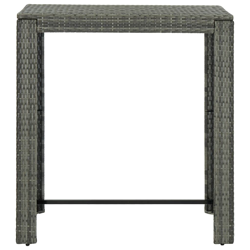 vidaXL Modern Patio Bar Table, Constructed with Durable Poly Rattan and Powder-Coated Steel Frame, Lightweight and Easily Movable, Ideal for Indoor and Outdoor Use, Gray'.