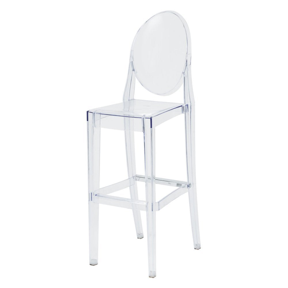 Commercial Seating Products Clear Polycarbonate Kage Barstool With Back Clear/