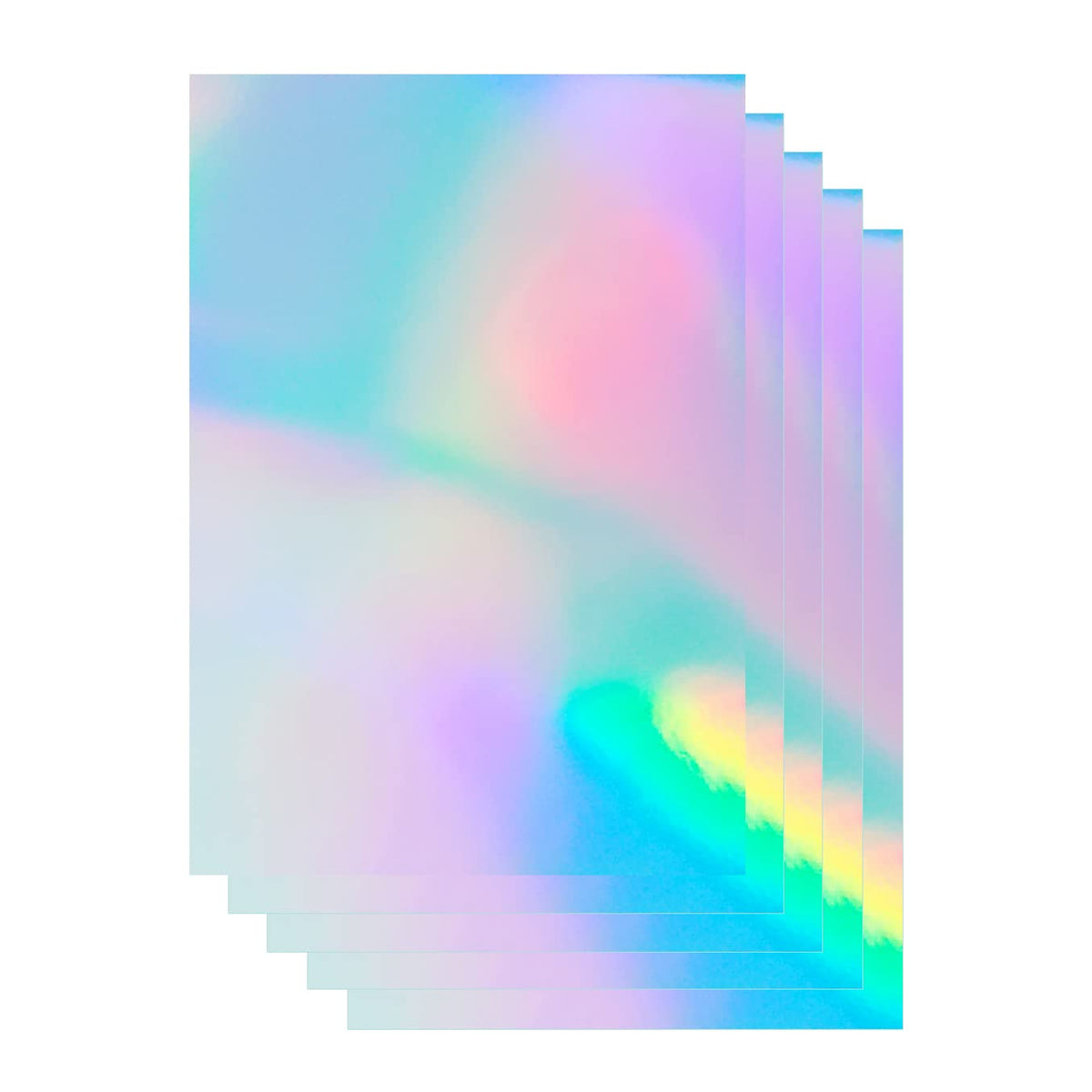 50 Sheets Holographic Printable Sticker Paper 8.5 X 11 Inch Waterproof Sticker Paper Rainbow Vinyl Sticker Paper For Inkjet/Lase