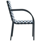 vidaXL Outdoor Patio Chairs Set of 2 - Gray Wood with Steel Frame - Classic Design for Garden, Yard, Balcon