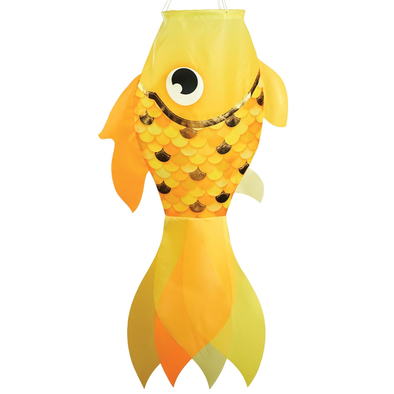 In The Breeze 5244 - 40-Inch Gold Shimmer Damsel Fish - Large, Colorful Printed Fishsock With Iridescent Details