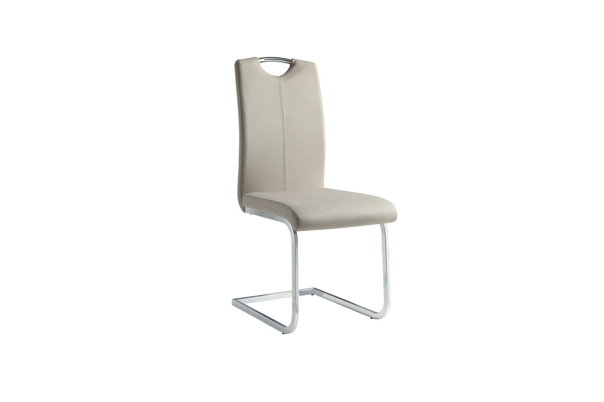 Benjara Benzara Side Chair With Chrome Base, Set Of Two, Gray,