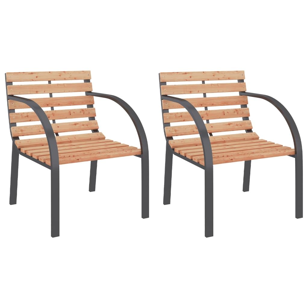 vidaXL Garden Chairs 2 pcs Wood
