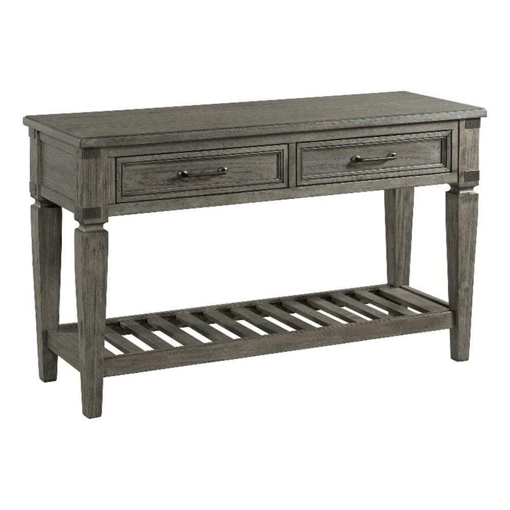 Intercon Foundry 50&quot; Wide 2 Drawers and Shelf, Brushed Pewter Console Tables