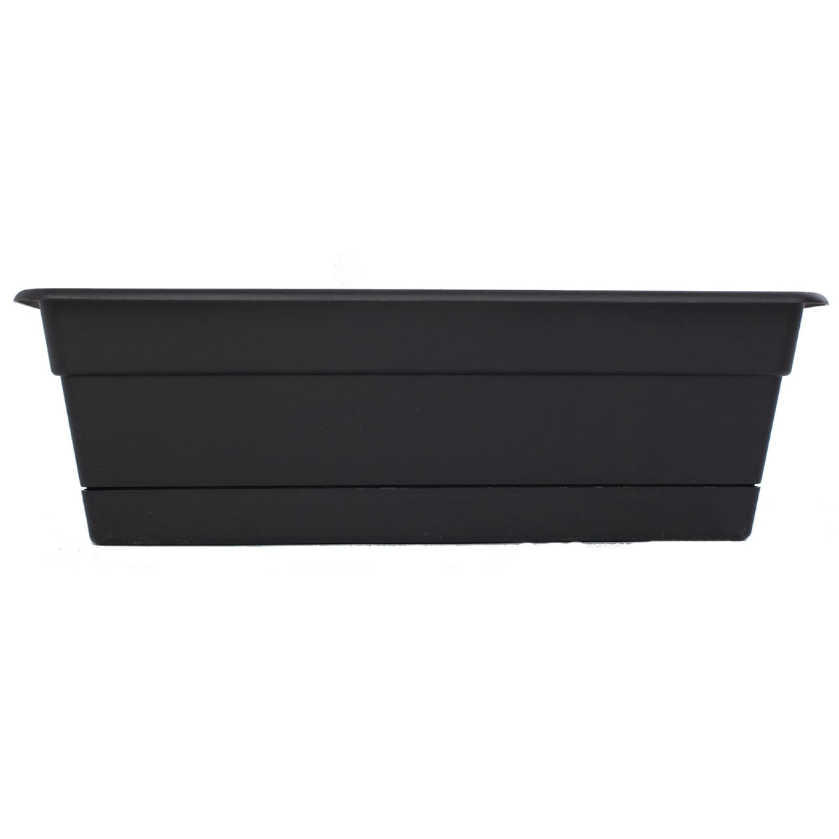 Bloem Dura Cotta Window Box Planter: 18' - Black - With Tray, Weatherproof Resin Box, Removable Tray For Indoor & Outdoor Use,