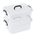 Pekky 8 L Clear Latching Box, 2Pack Plastic Storage Bin with Handle