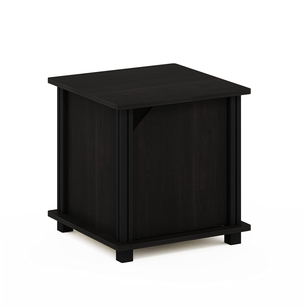 Furinno Brahms End Side Sofa Table/Nighstand with Storage, 1-Pack, Espresso/Black