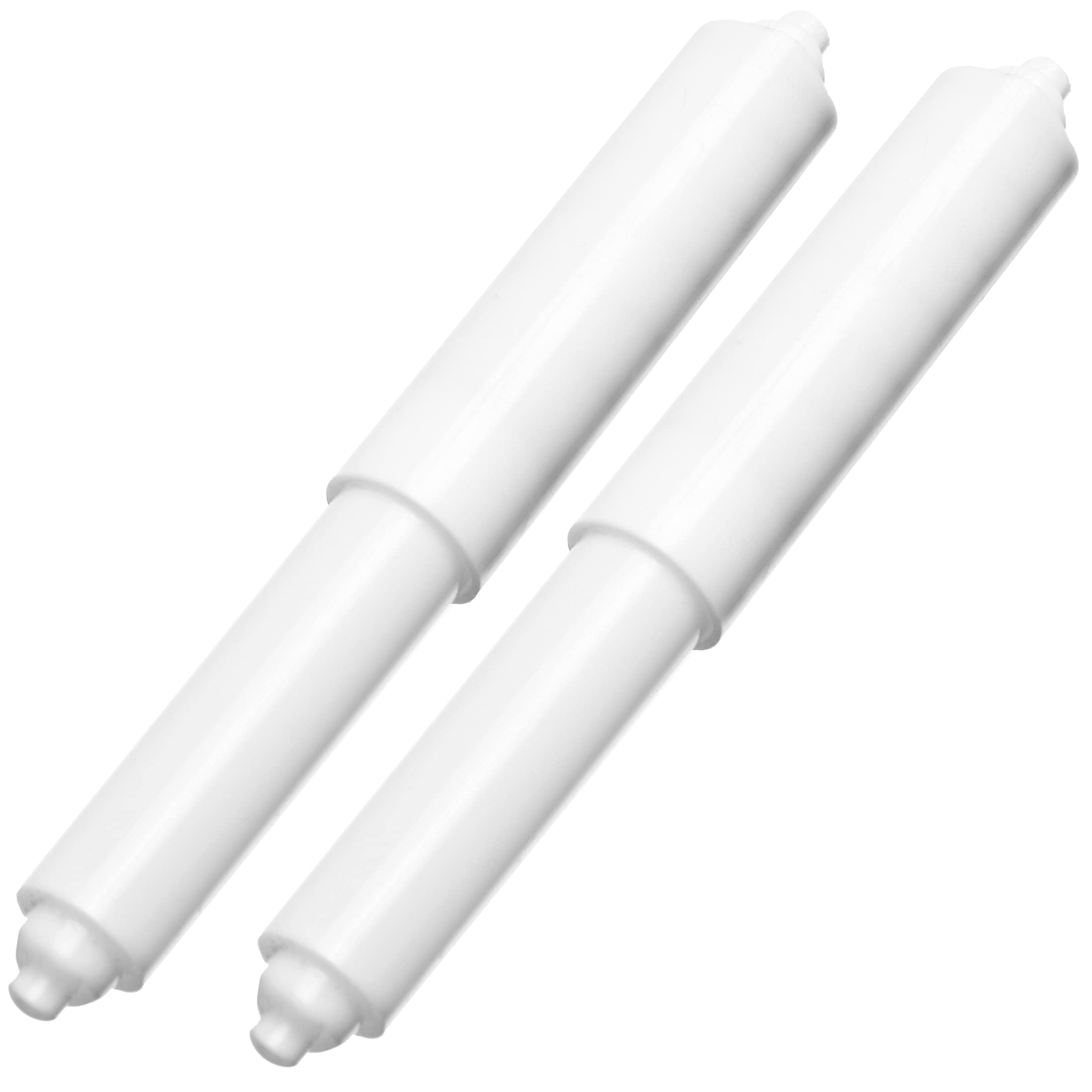 2 Pack - 6-1/4'' White Toilet Paper Holder Spring Loaded Roller Replacement (A-2615)