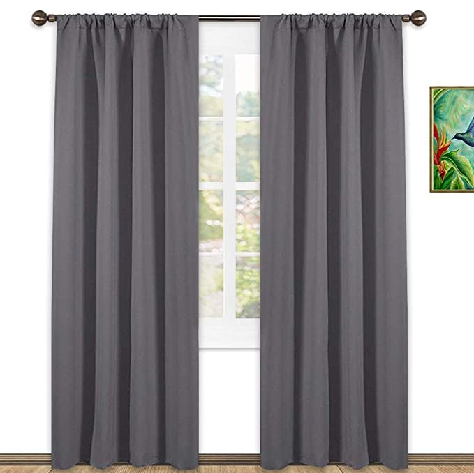 Parda Online Room Darkening Curtain for Bedroom | Thermal Insulated | Rod Pocket | Blackout | Noise Reducing | 4 Piece Plain Sol