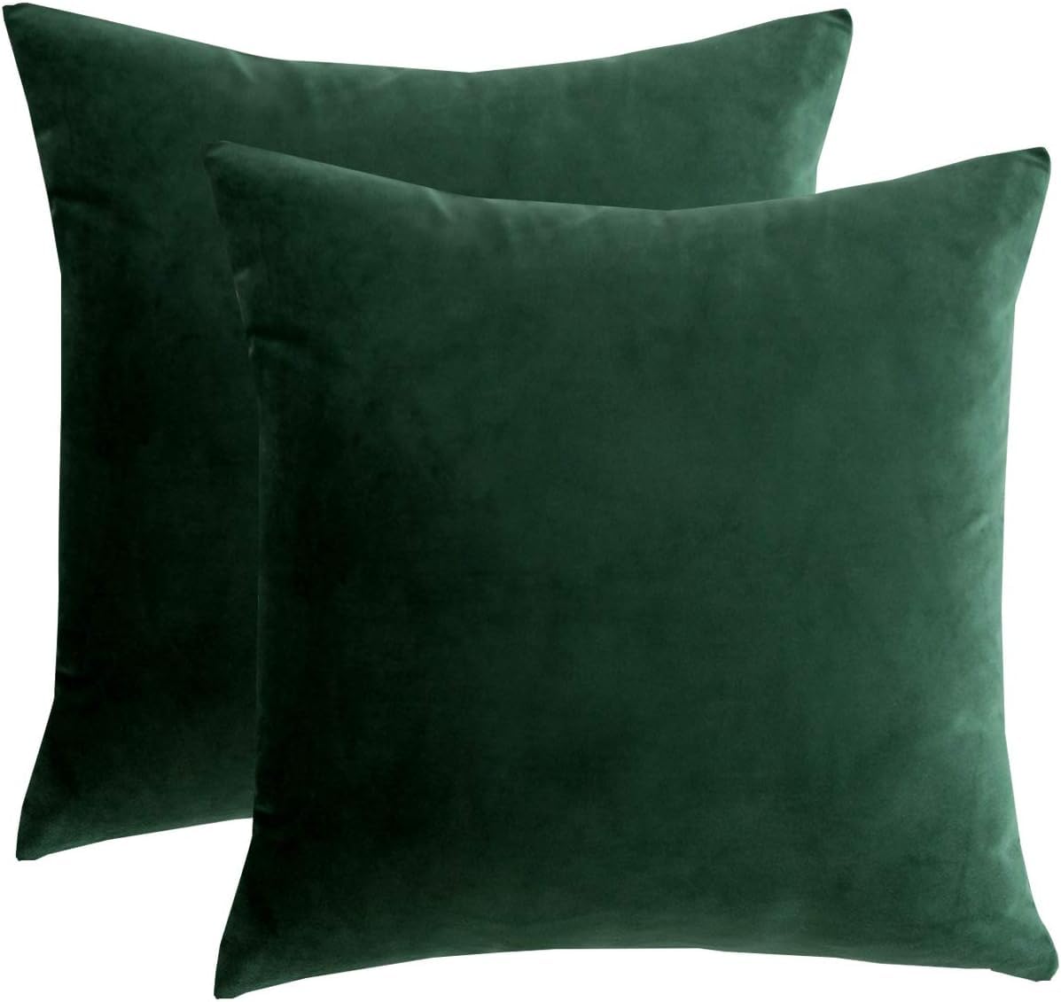 Rainroad Dark Green Throw Pillows Covers Set Of 2 Soft Velvet Decorative Pillow Covers 20X20 Inch For Couch Bed (Dark Green, 20'