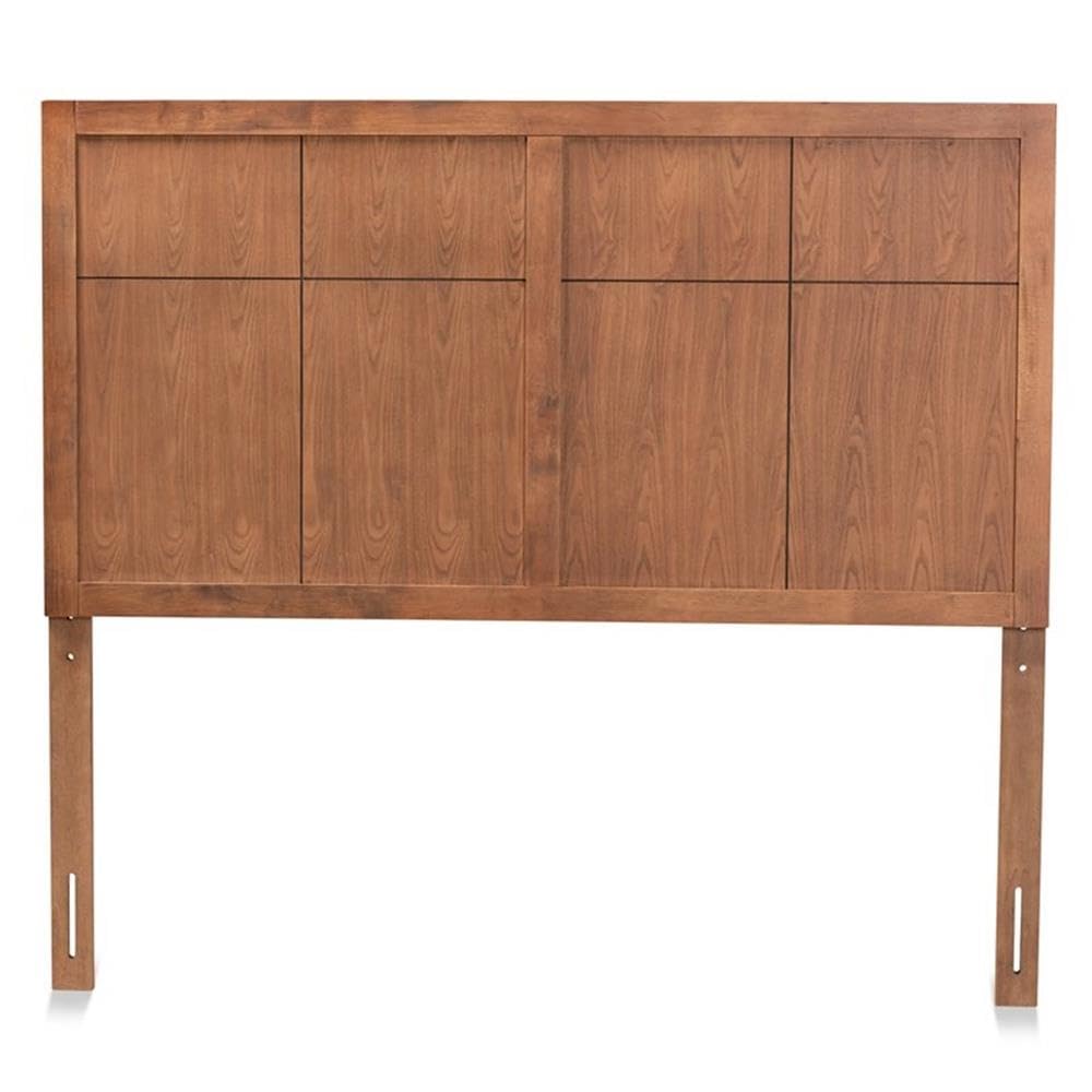 Baxton Studio Monroe Modern Transitional and Rustic Ash Walnut Finished Wood Full Size Headboard