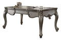 Acme Versailles Wooden Executive Writing Desk with 3 Drawers in Platinum Silver