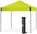E-Z UP Pyramid Instant Shelter Canopy, 10 x 10 with Wide-Trax Roller Bag & 4 Piece Spike Set, Limeade