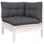 vidaXL Solid Pinewood Patio Lounge Set 6 Piece with Anthracite Cushions Garden Outdoor Lawn Yard Terrace Balcony Wooden Seat Seating Furniture