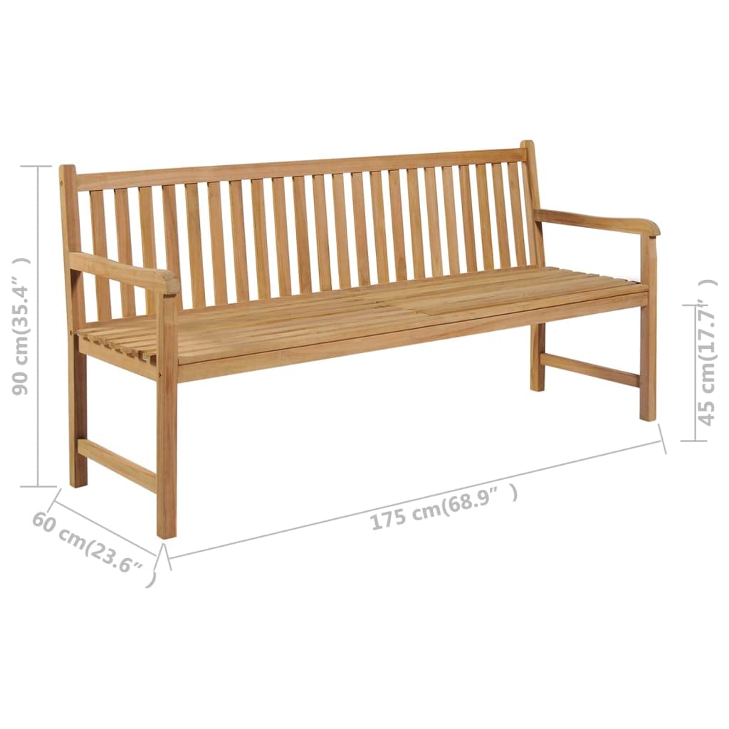 Patio Bench 68.9&quot; Solid Teak Wood