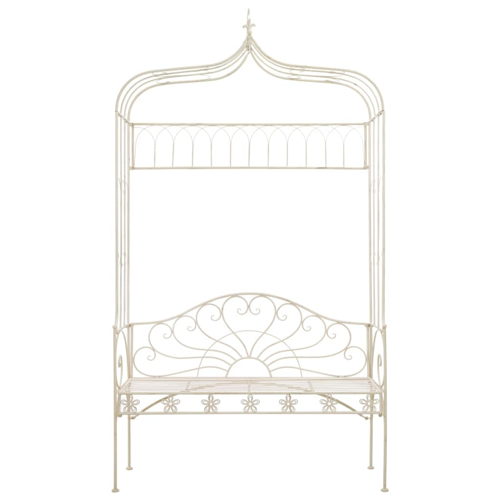 vidaXL Garden Bench 48" Iron Antique White