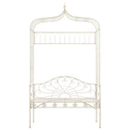 vidaXL Garden Bench 48" Iron Antique White