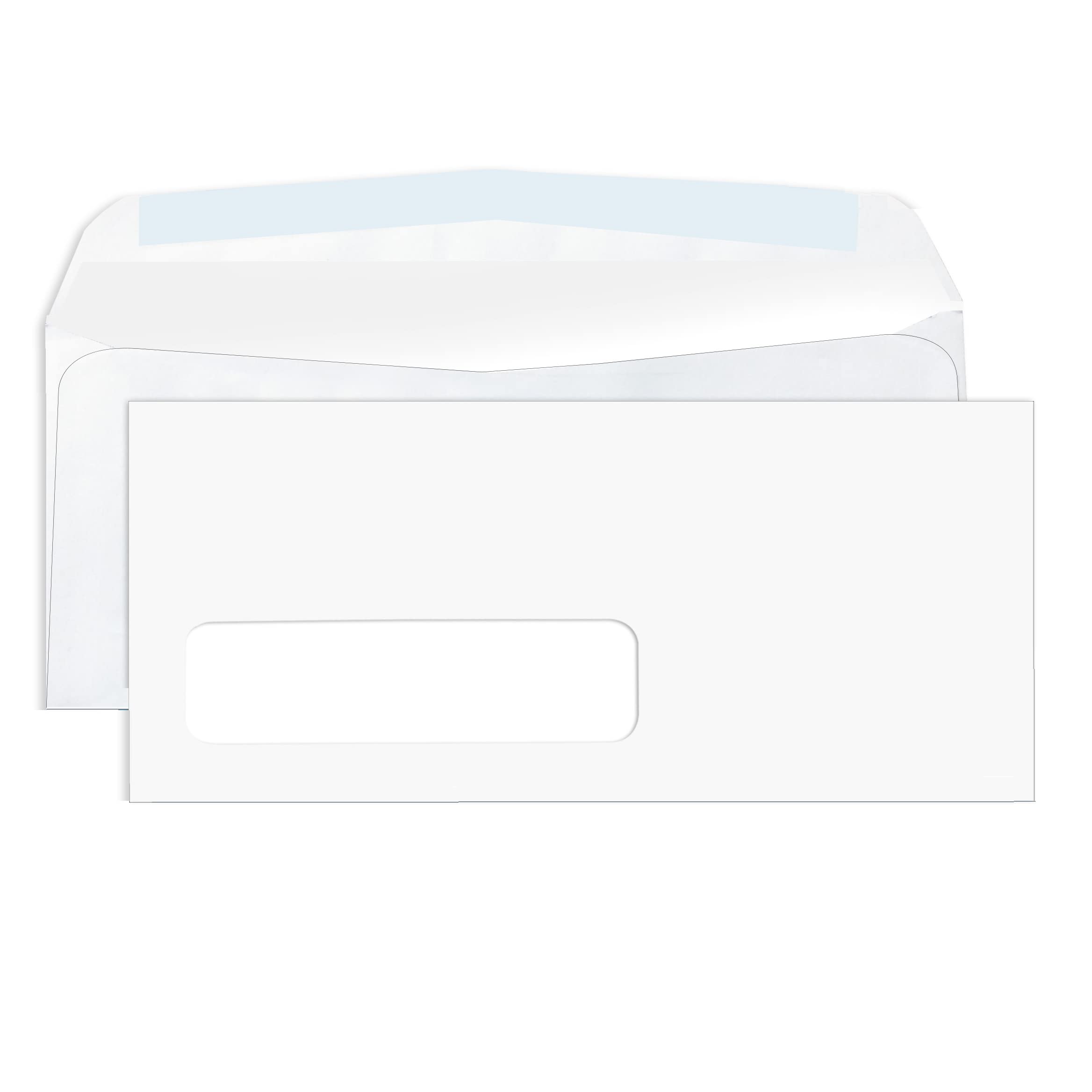 Aimoh 100#10 Single Left Window Envelopes -Gummed Closure -Size 4-1/8X9-1/2 Inches - 24Lb - 100 Count (35421)