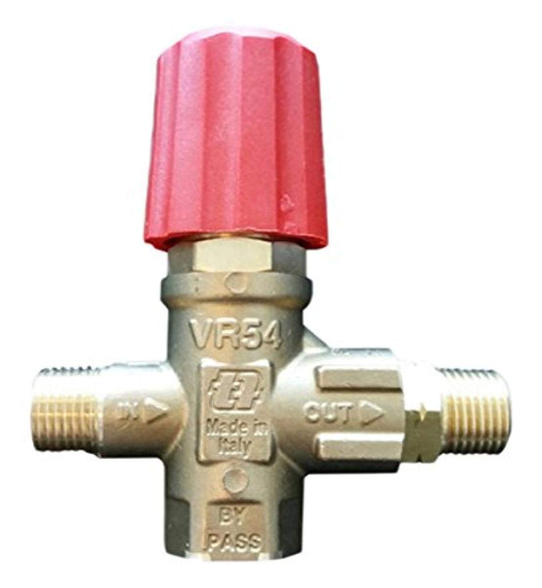 B E Pressure 85.300.003 Vr54 Unloader, Inlet : 3/8' Mnpt, Outlet : 3/8' Mnpt, Bypass : 3/8' Fnpt, 2900 Psi, 8.0 Gpm, 194 Degr