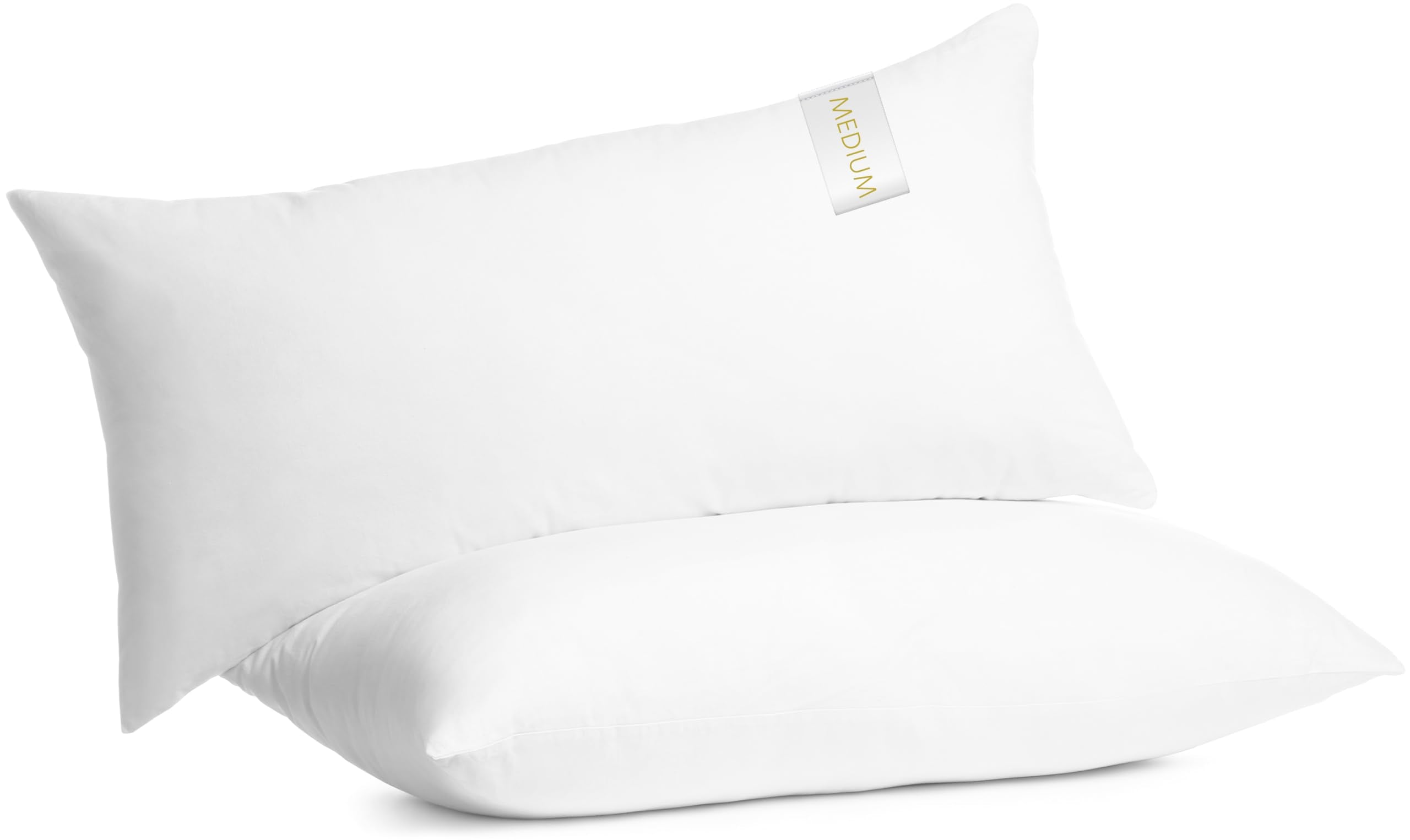 Digital Decor Set Of 2 100% Cotton Hotel Pillows - Made In Usa Hypoallergenic Pillows With Down Alternative Fiber Fill For Side