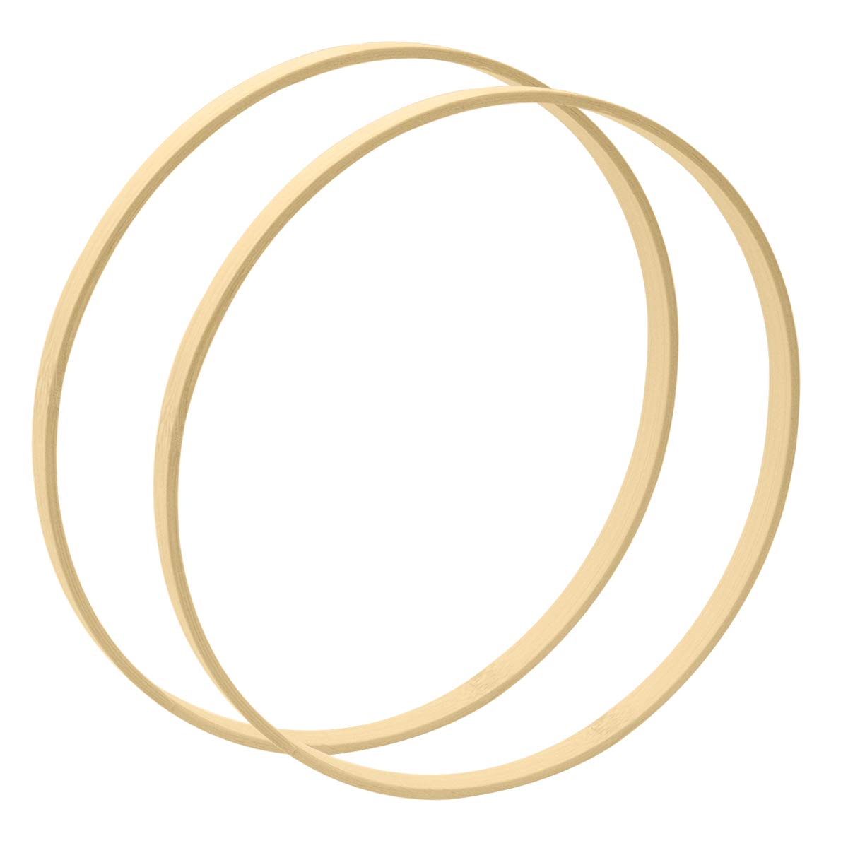 Worown 2pcs 12 Inch Wooden Bamboo Floral Hoops Wreath Rings for Making Wedding Wreath Decor and Wall Hanging craft