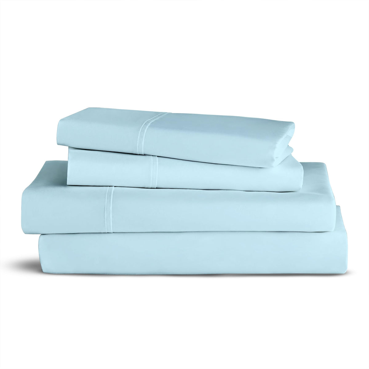 Purity Home Full Sky Blue Bed Sheet Set, 400 Thread Count 100% Cotton Bed Sheets With Deep Pockets, Percale Sheets Set, Cool & C