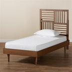 Baxton Studio Romy Modern and Contemporary Walnut Brown Finished Wood Twin Size Platform Bed