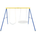 Costzon 550lbs Metal Swing Sets for Backyard, Heavy Duty Full Steel Swing Frame Extra Large A-Frame Stand w/Ground Stakes, Adjus