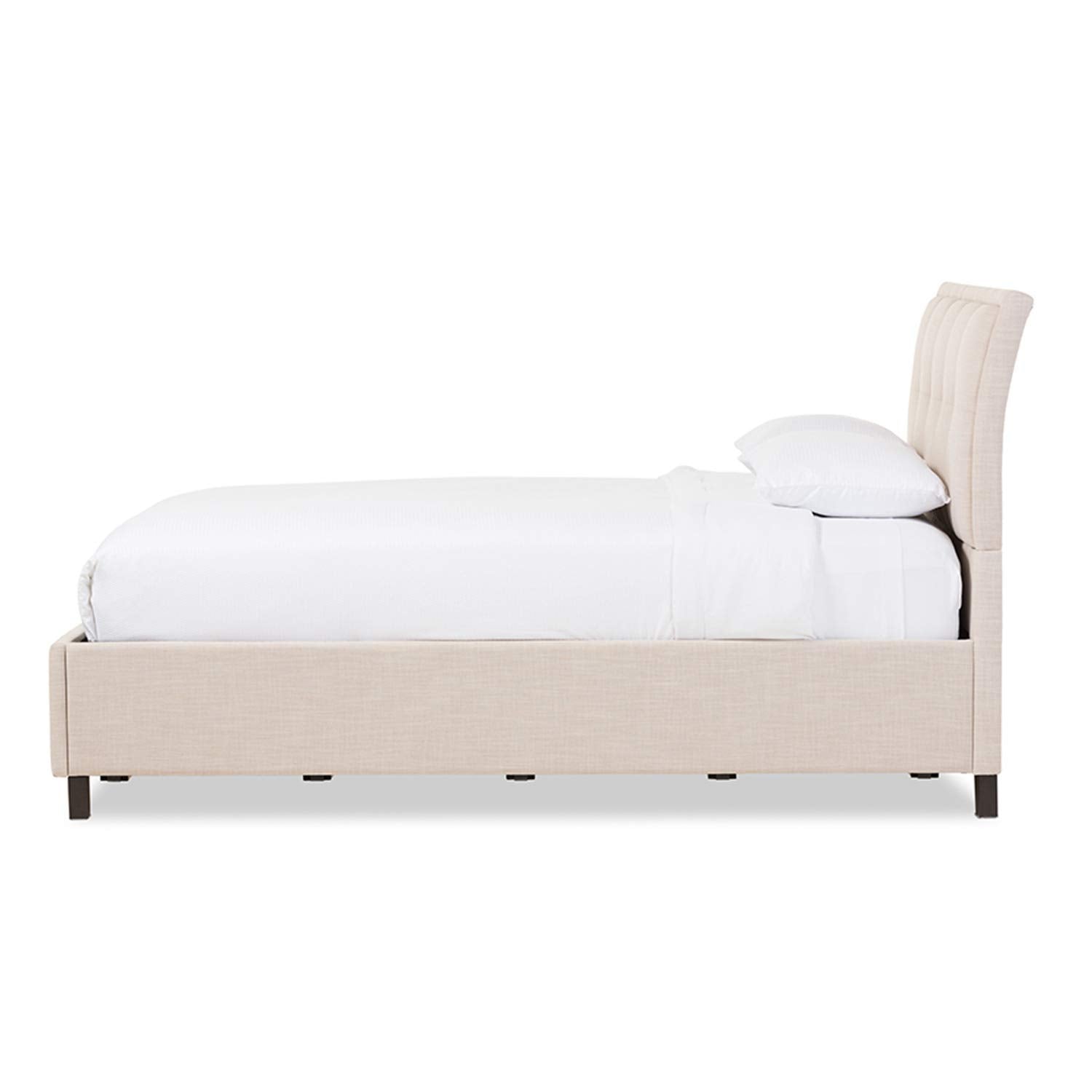 Baxton Studio Lea Queen Platform Bed in Beige