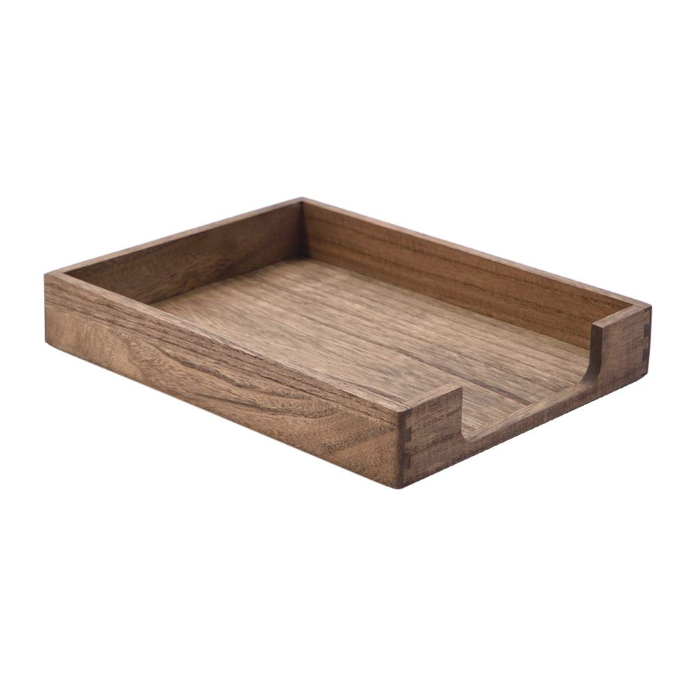 Kirigen Wood Letter-Size Tray Single-Tier(Tp-Dbr)- Wooden Tones Collection Front-Load Documents Tray For Office Desktop Organize