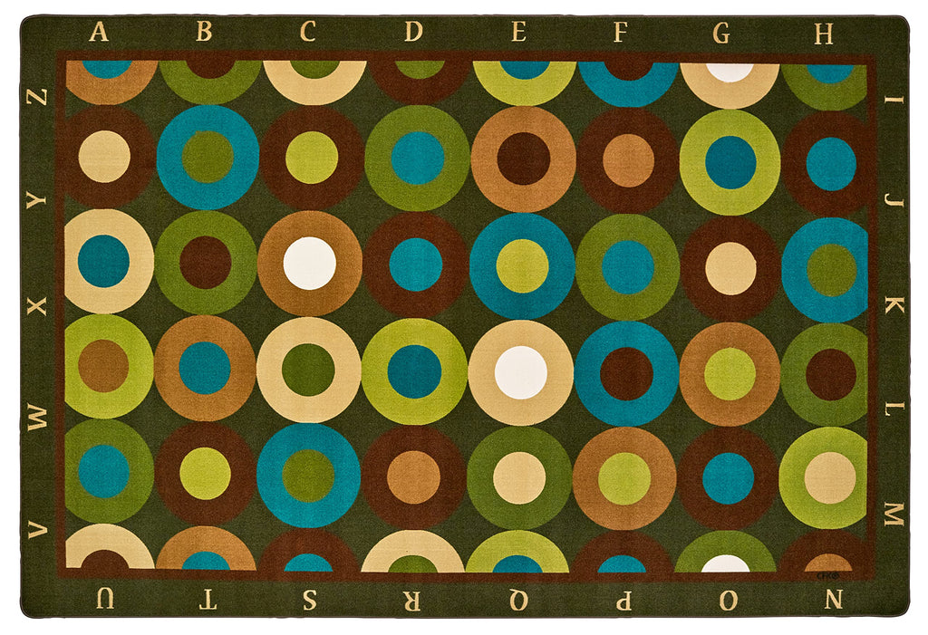 Alphabet Calming Circles 6' X 9' Rectangle