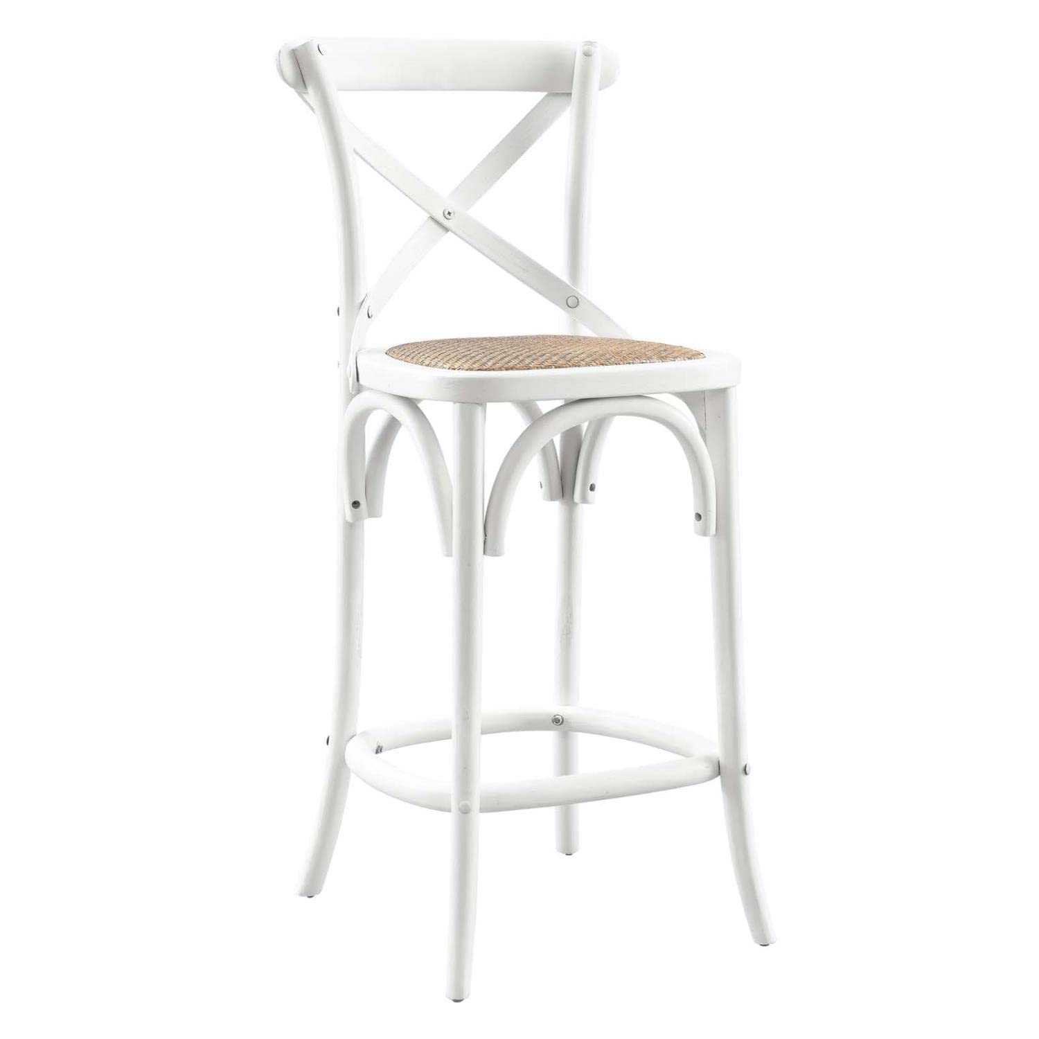 Modway Gear X-Back Wood Counter Stool In White