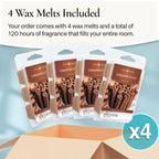 Candle Warmers Etc Classic Wax Melts 2.5Oz, Cinnamon Sticks Fragrance (4-Pack) - Each Pack Has X4 2.5 Oz Wax Melts And 30 Hours