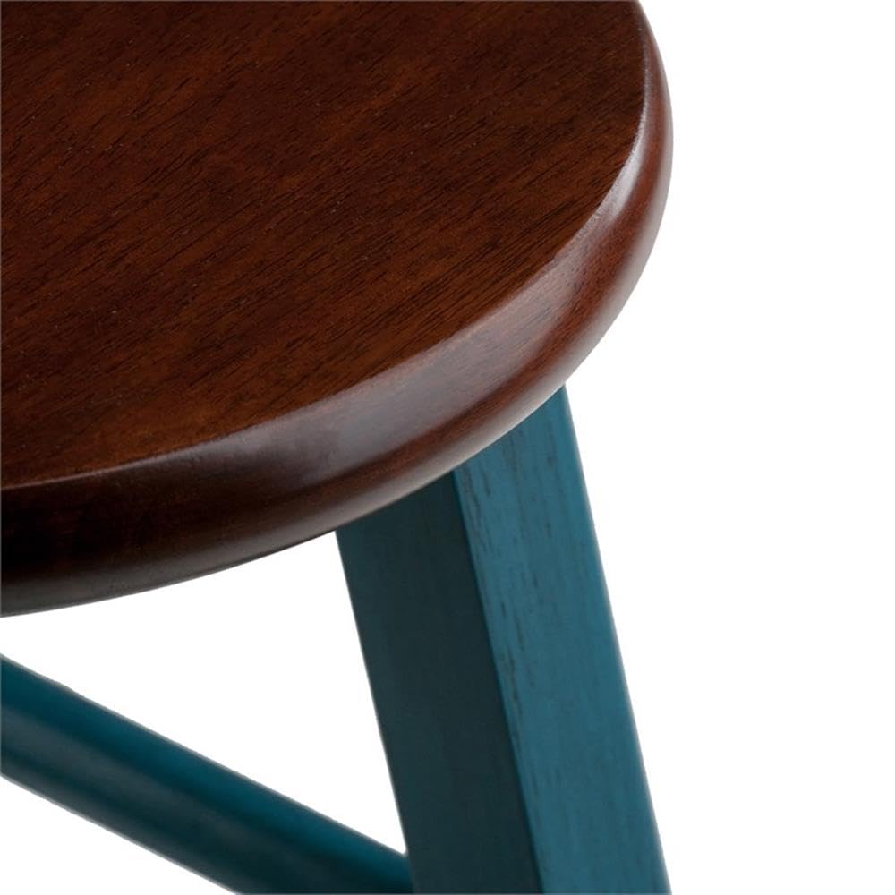 Winsome Wood Ivy Bar Stool, Rustic Teal and Walnut, 29'