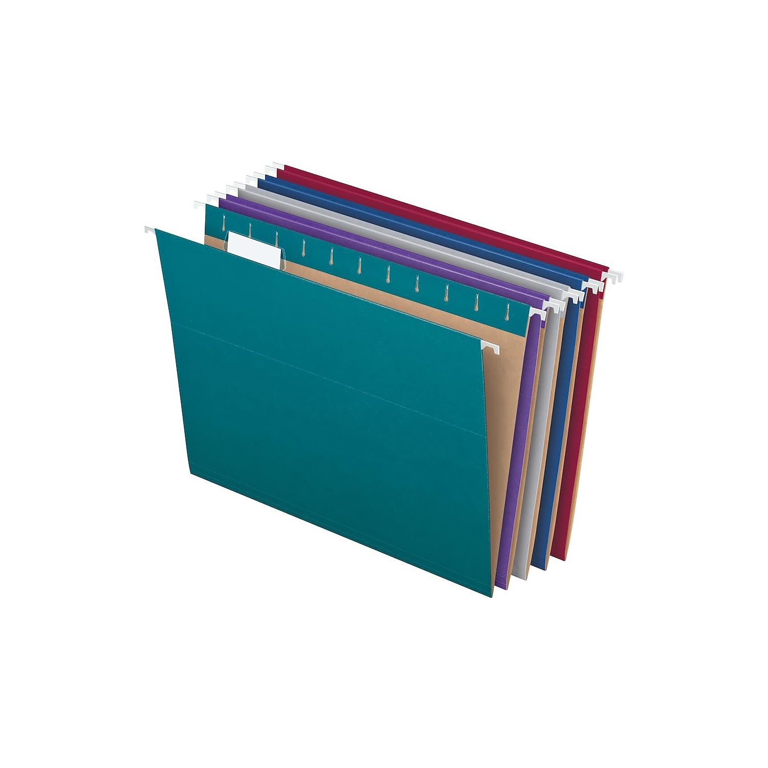 Pendaflex Recycled Hanging File Folders, Letter Size, Assorted Jewel-Tone Colors, Two-Tone For Foolproof Filing, 1/5-Cut Tabs, 2