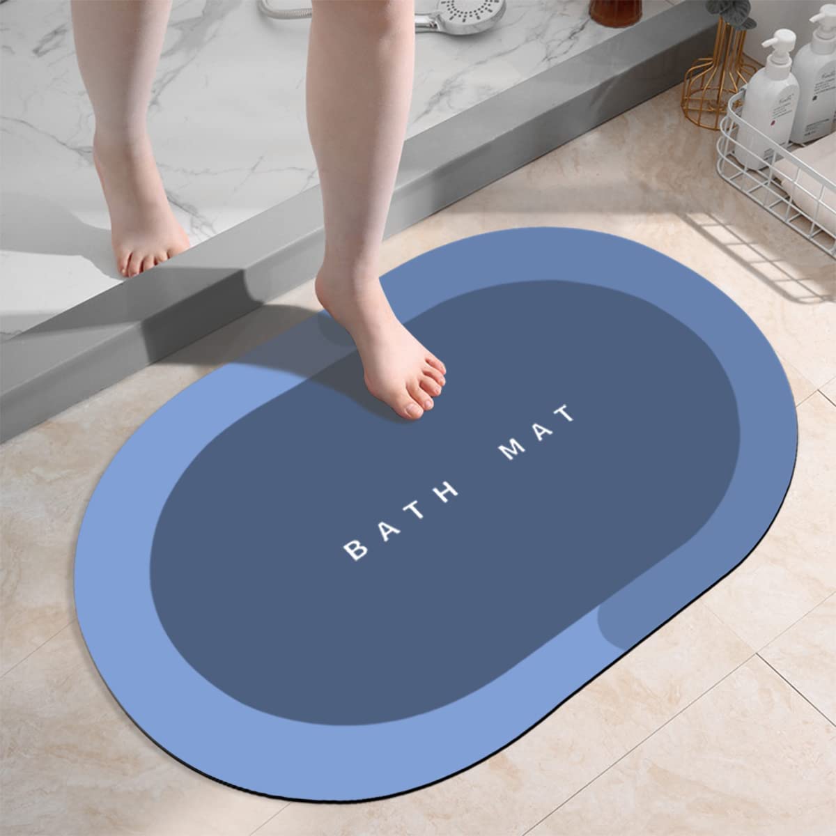 Regxtoy Large Bathroom Mat WaterAbsorbing Silicone Baby Bath Mat Rubber Bath Mat Bathroom Rug Floor mat Floor AntiSlip Doormat