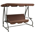 vidaXL Outdoor Swing Bench with Canopy Coffee