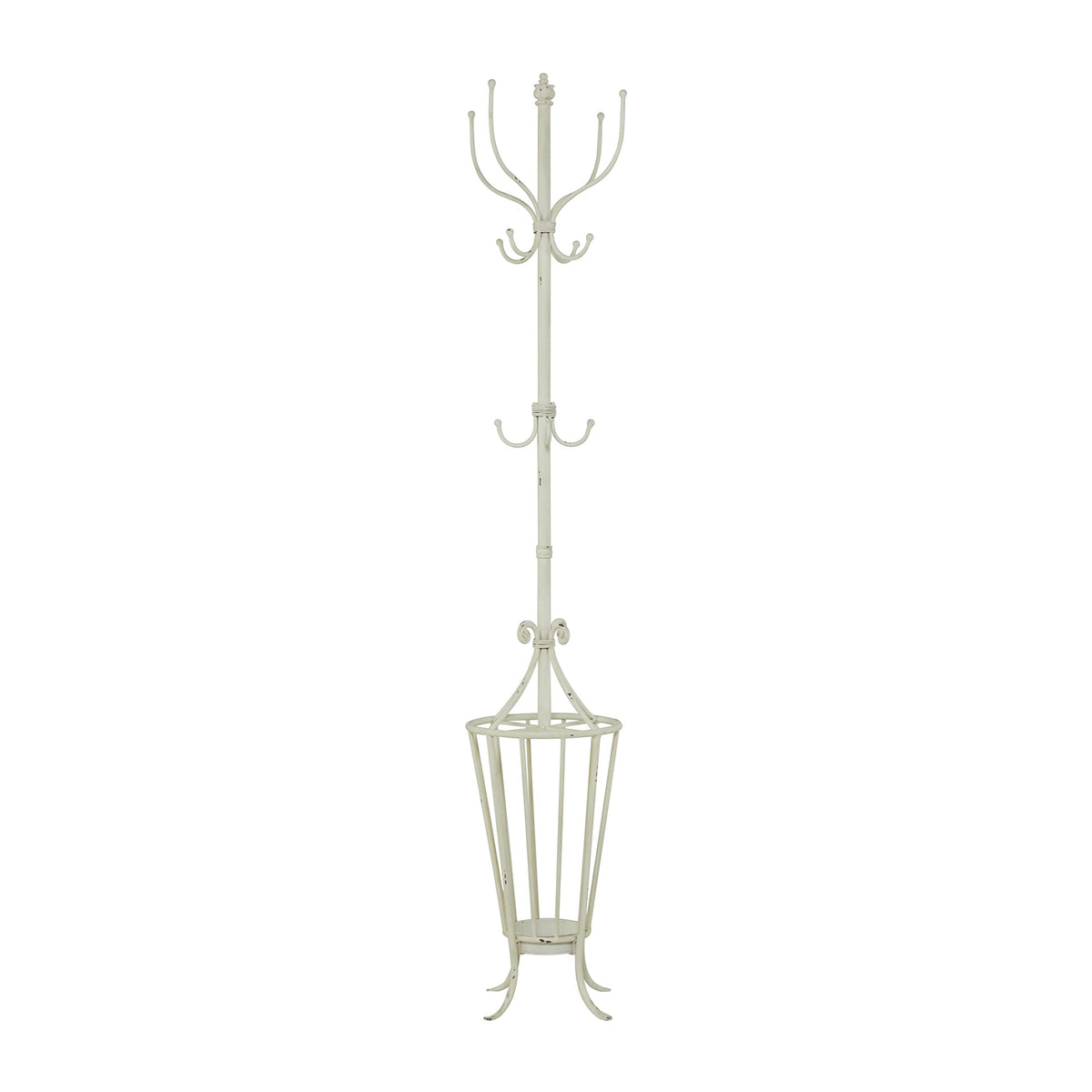 Deco 79 Metal Coat Rack, 15'' x 15'' x 72'', White
