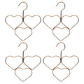 Heart Shape Scarf Hangers Rose Organizer 4pcs