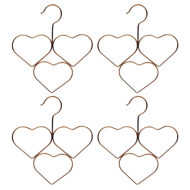 Heart Shape Scarf Hangers Rose Organizer 4pcs