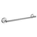 Savannah 24-Inch Wall-Mounted Towel Bar for Bathroom, Polished Chrome and White, Sturdy and Easy to Install - Design House