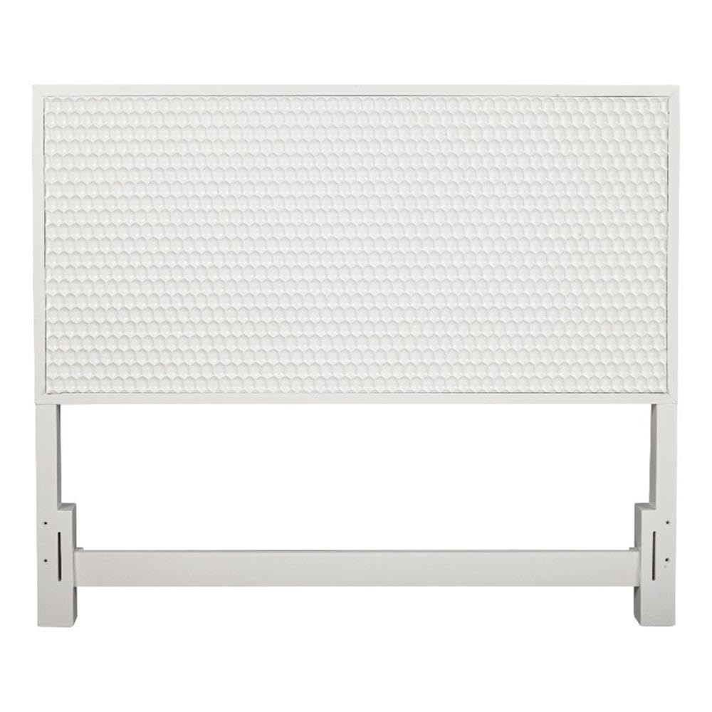 Origins By Alpine White Pearl Full Wood Headboard In White