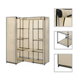 vidaXL Modern Corner Wardrobe Cream - Large Storage Space - Iron and Polyester Fabric Cabinet - 51.2x34.3x66.5 - Ideal for Cloth