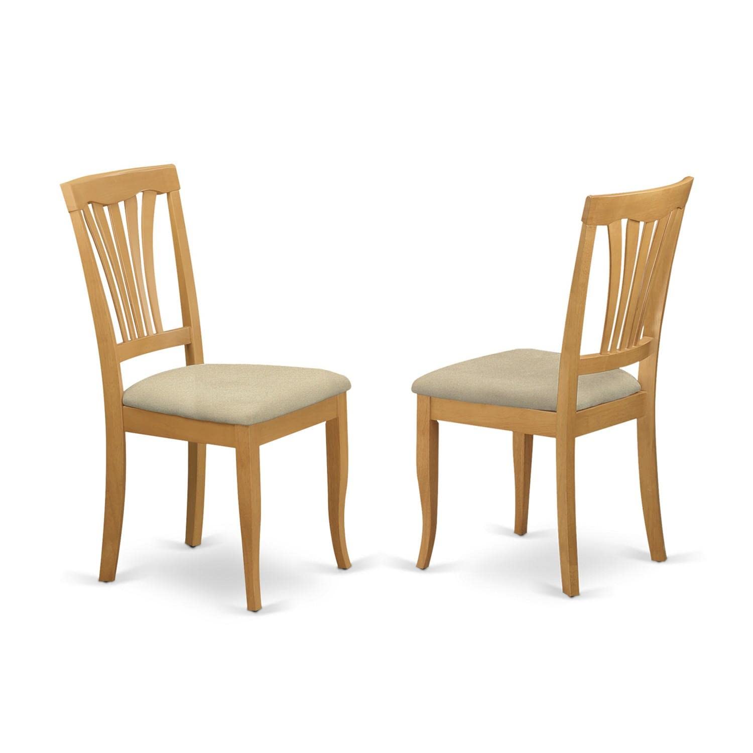 East West Furniture OXAV3-OAK-C 3 Piece Kitchen Table & Chairs Set Contains a Square Dining Table and 2 Linen Fabric Dining Room Chairs, 36x36 Inch, Oak
