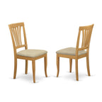 East West Furniture DLAV3-OAK-C 3 Piece Dining Set Contains a Round Dining Table with Dropleaf and 2 Linen Fabric Kitchen Room Chairs, 42x42 Inch, Oak