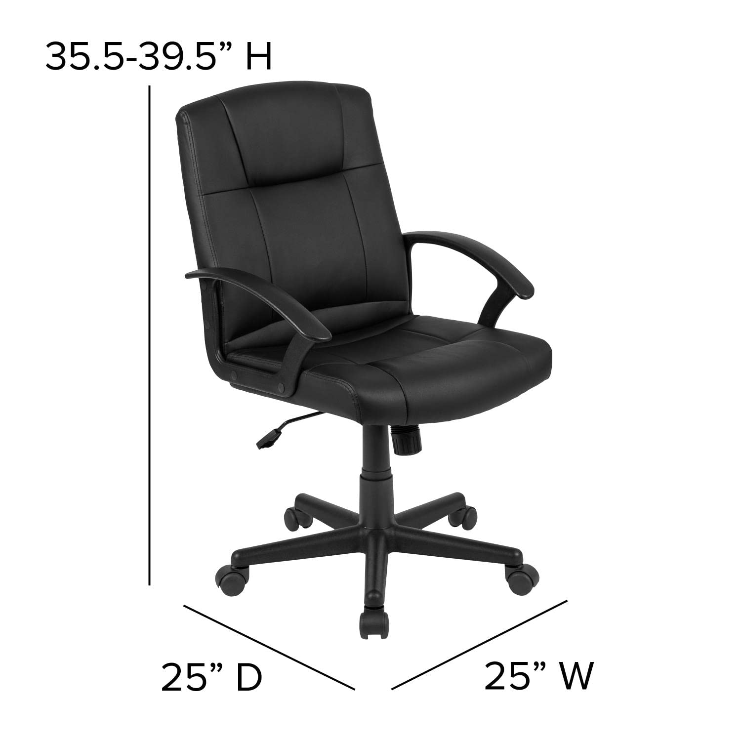Flash Furniture Lake 5 Piece Cherry Oval Conference Table Set With 4 Black Leathersoft-Padded Task Chairs