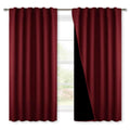 Nicetown Cold Reducing 100% Blackout Curtains Bedroom Red, Thermal Insulated Curtains, Rod Pocket/Back Tab Drapes For Window Dec